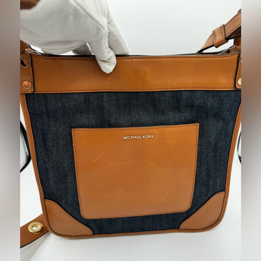 “Michael Kors” Sullivan Messenger Bag, Dark Denim.
